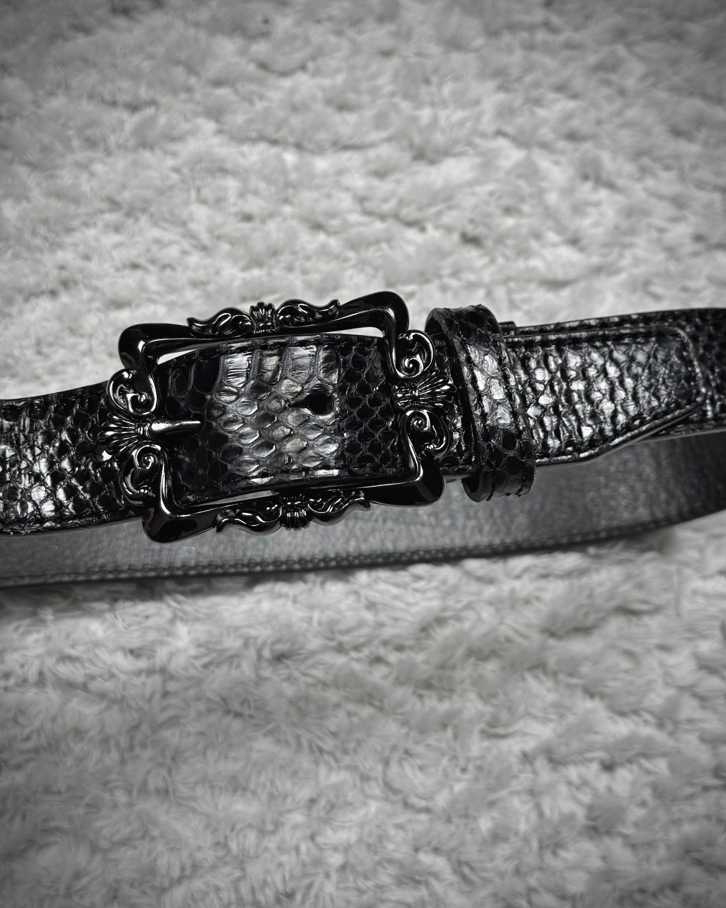 Diavlo Python Victorian Buckle Belt