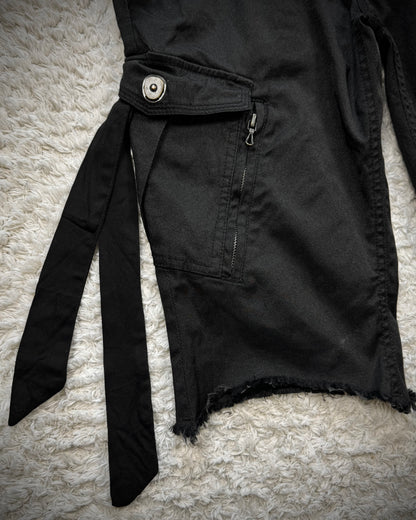 Fuga Fringed Luster Bondage Gas Mask Cargo Shorts