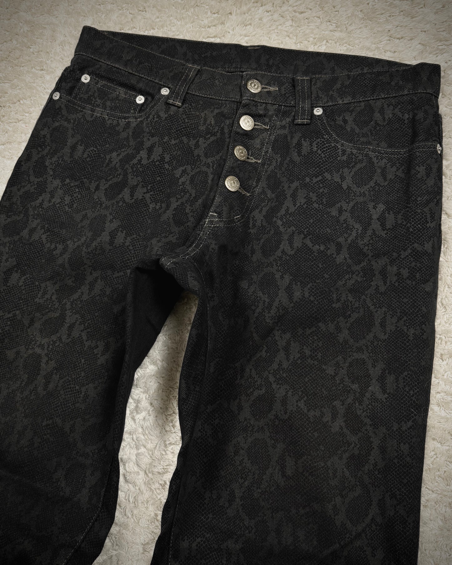 Tornado Mart Python Pattern Flared Pants