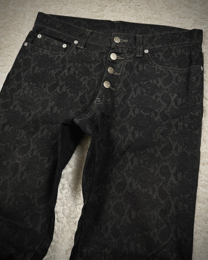 Tornado Mart Python Pattern Flared Pants