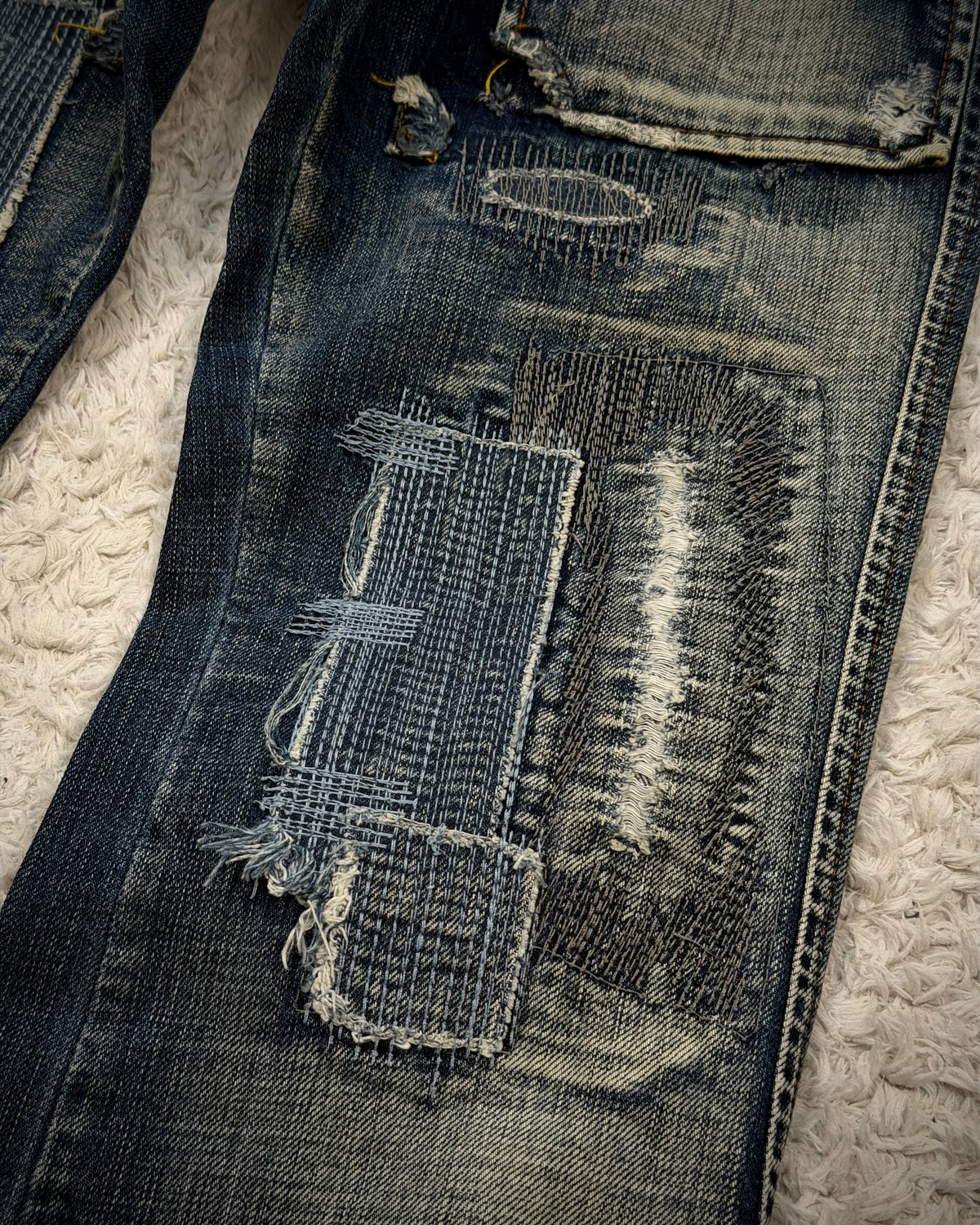 Vintage Reworked Patchwork Bootcut Denim