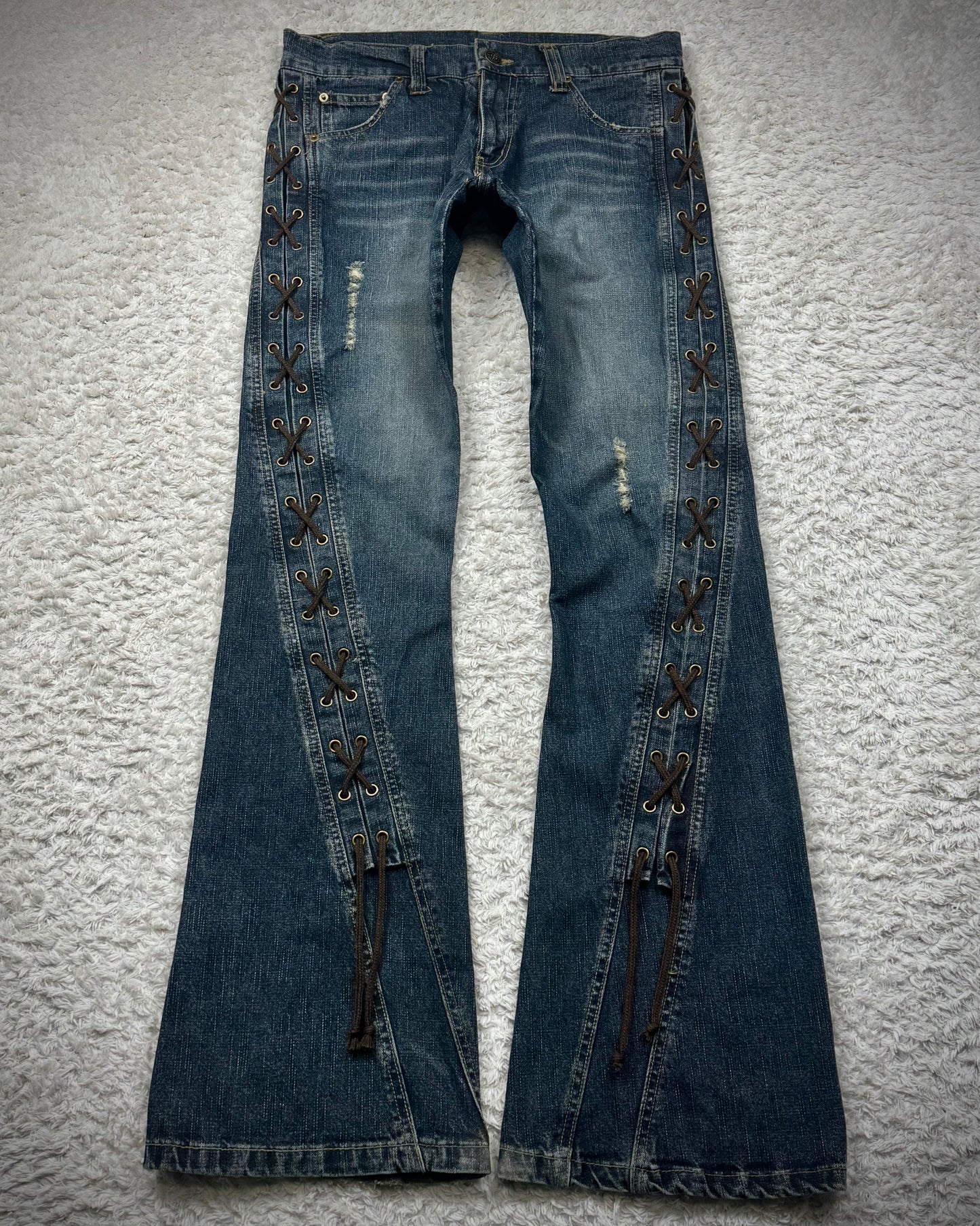 Cool Drive Striker Spiral Lace Up Flared Jeans
