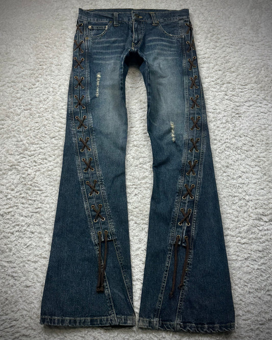 Cool Drive Striker Spiral Lace Up Flared Jeans