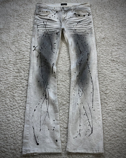 K.U.I Whisker Washed Luster Splatter Bootcut Jeans