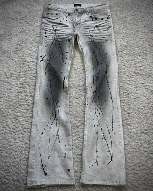 K.U.I Whisker Washed Luster Splatter Bootcut Jeans