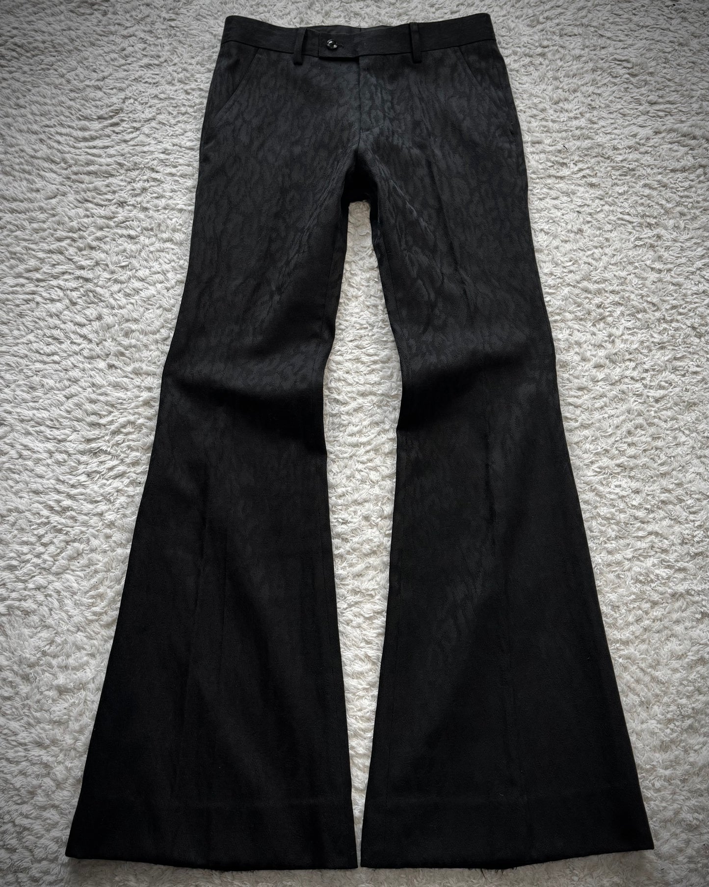 Tornado Mart Leopard Woven Pleated Flared Pants