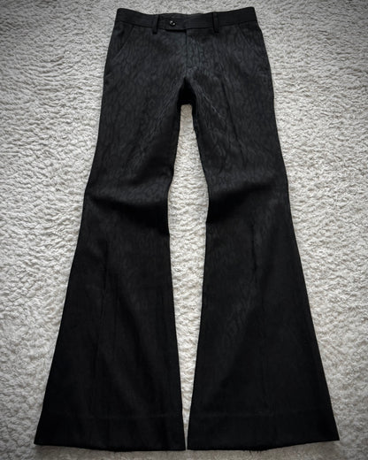 Tornado Mart Leopard Woven Pleated Flared Pants
