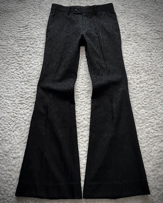 Tornado Mart Leopard Woven Pleated Flared Pants