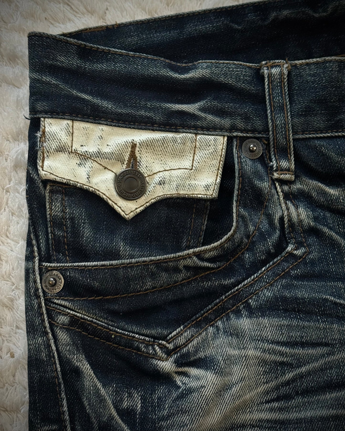 Rattle Trap Vintage Paint Detailed Bootcut Jeans