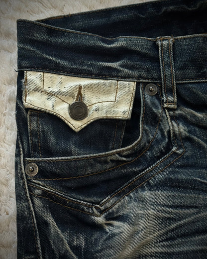Rattle Trap Vintage Paint Detailed Bootcut Jeans