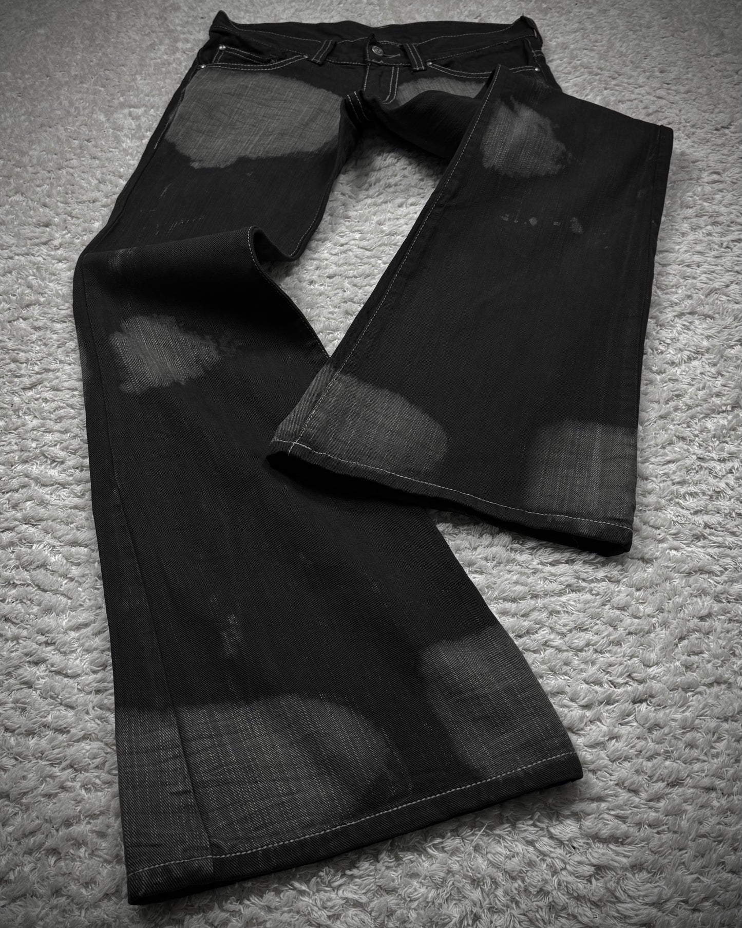Tornado Mart Smoked Charcoal Washed Flared Jeans