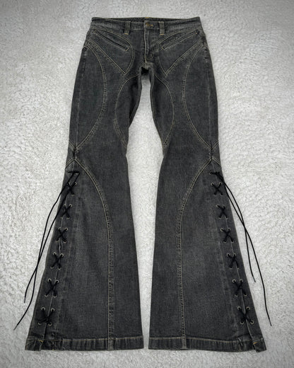 Tornado Mart Dynamic Flared Lace-Up Jeans