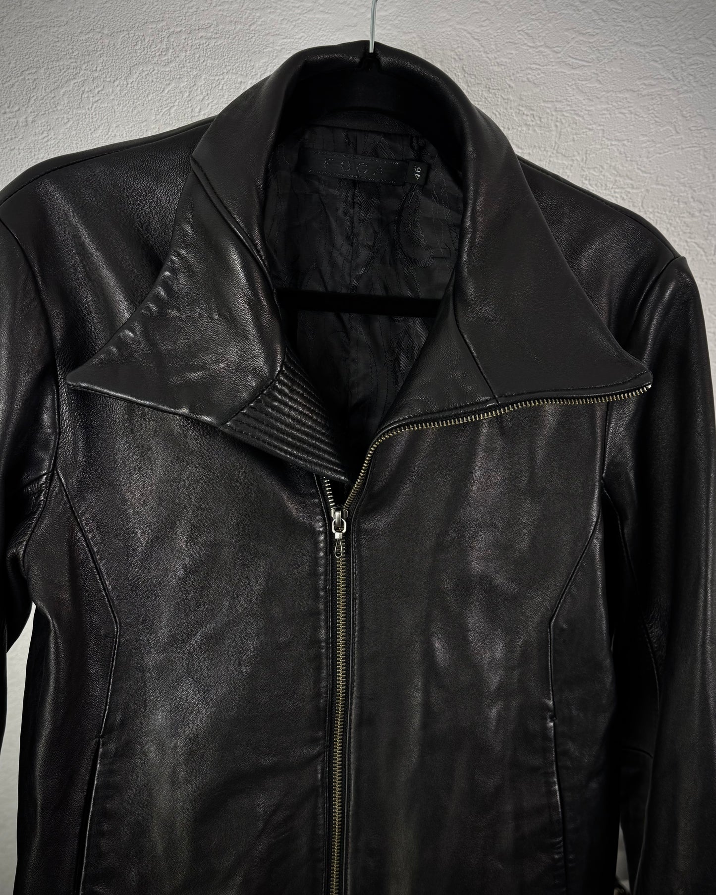Fuga Spiral Tornado Zip Leather Jacket