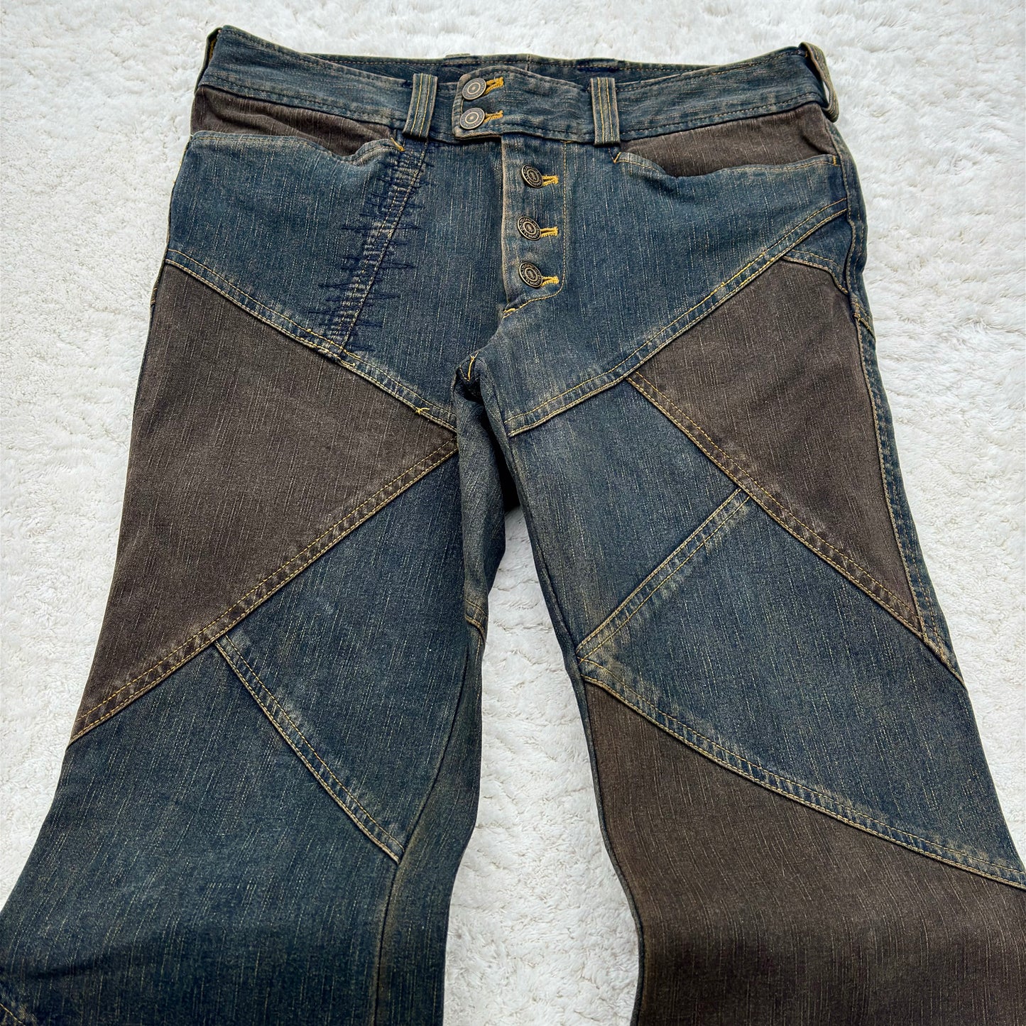 Tornado Mart Patchwork Flared Denim