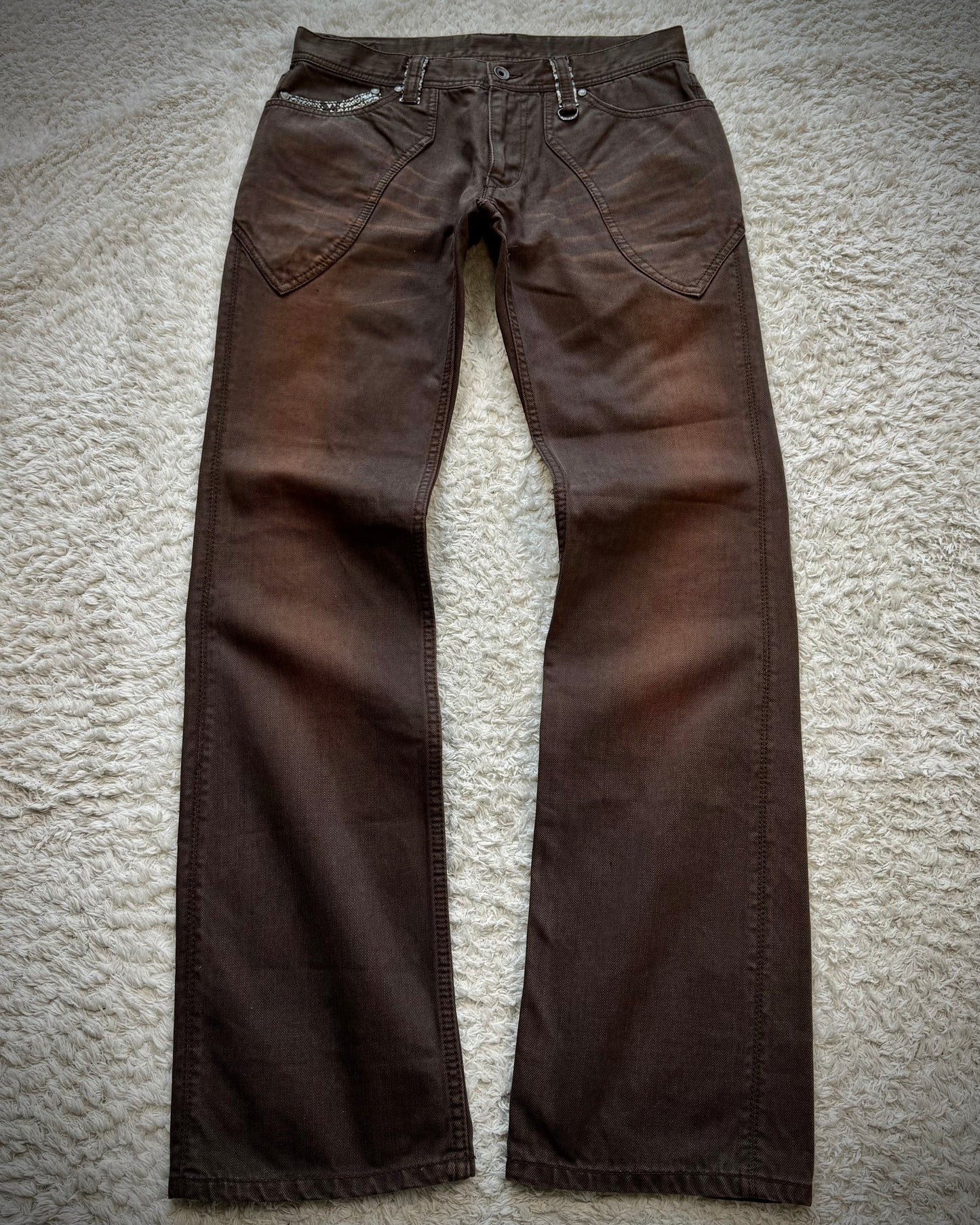 Nicole Club Python Detailed Clawmarks Washed Bootcut Jeans