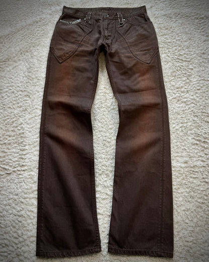 Nicole Club Python Detailed Clawmarks Washed Bootcut Jeans
