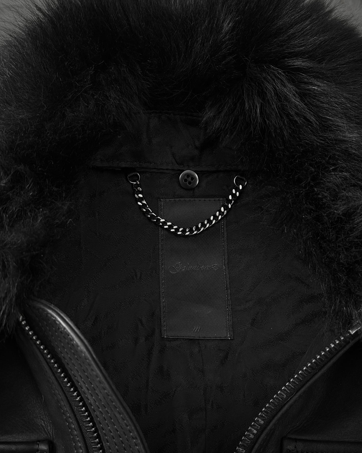 GalaabenD Ram Fur Collar Leather Jacket