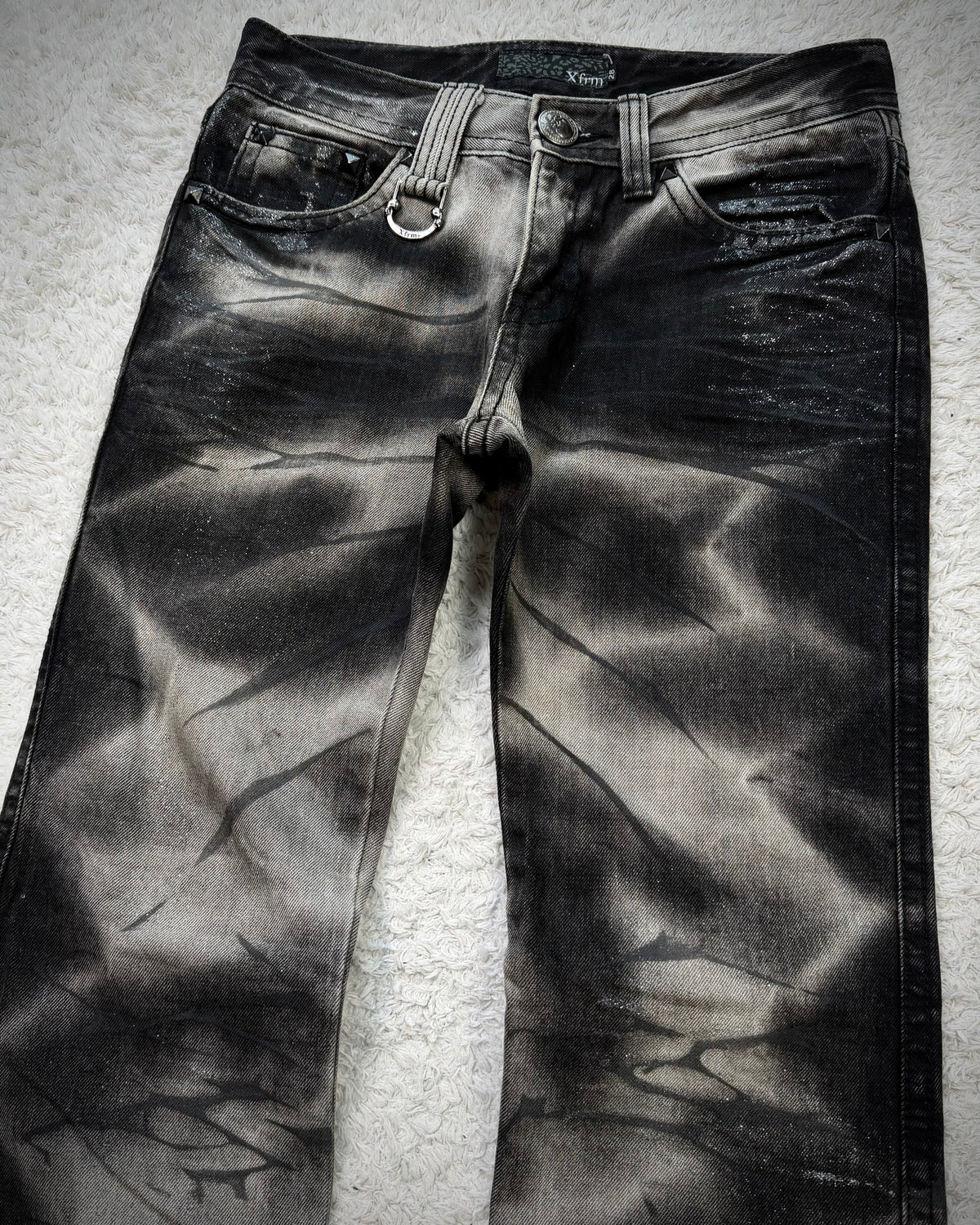 Xfrm Clawmarks Luster Coated Flared Jeans