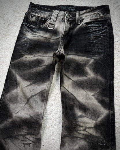 Xfrm Clawmarks Luster Coated Flared Jeans