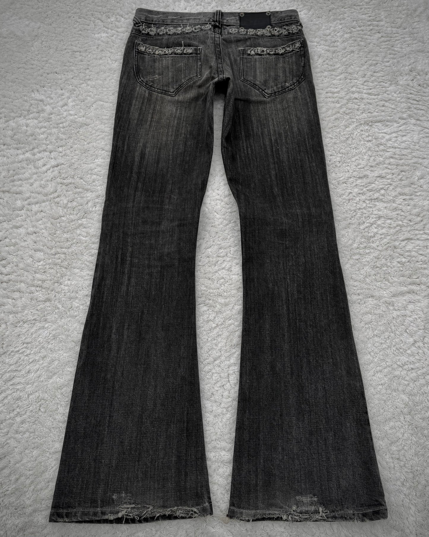 Semantic Design Studded Distressing Flared Jeans
