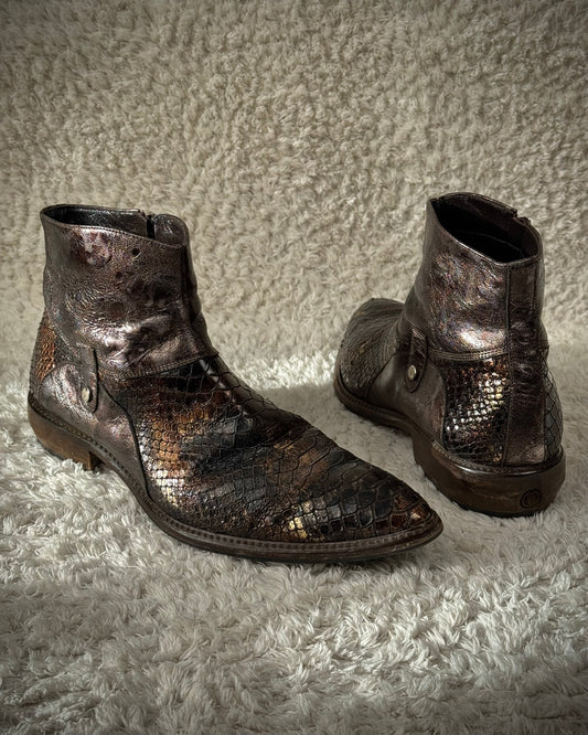 Mirage Gold Luster Python Boots
