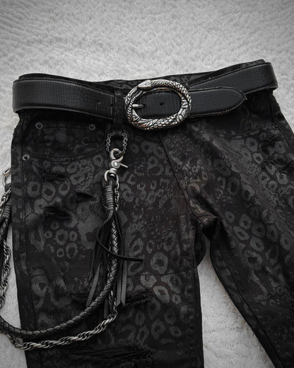 Tornado Mart Snake Buckle Textured Belt
