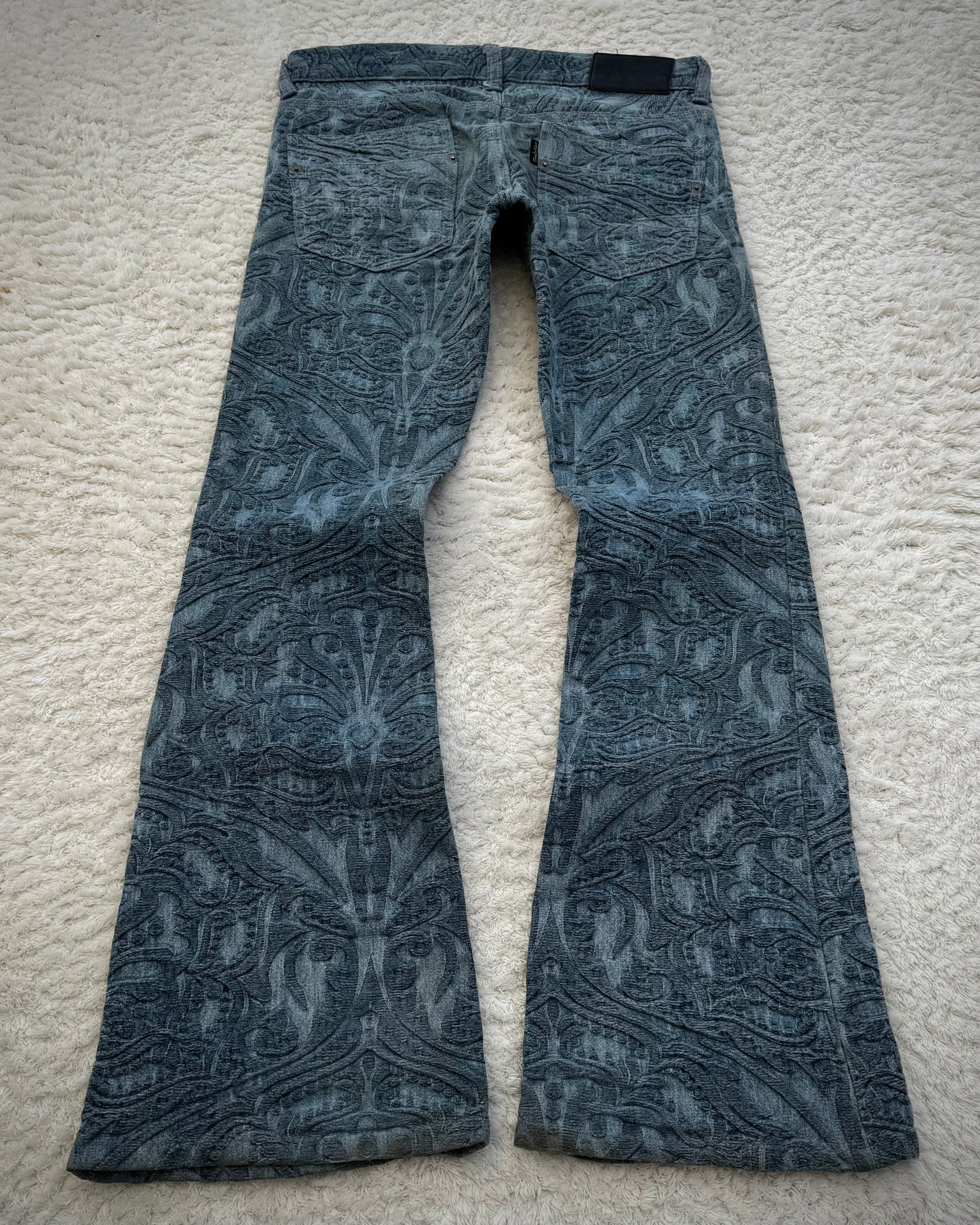 Tornado Mart 3D Paisley Pattern Flared Jeans