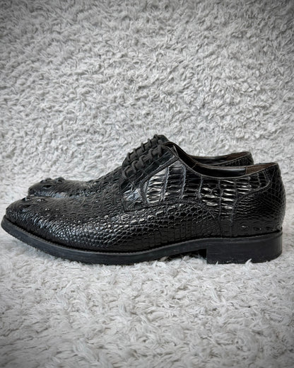 Boss Sunwen Depth Sculpted Crocodile Leather Dress Boots