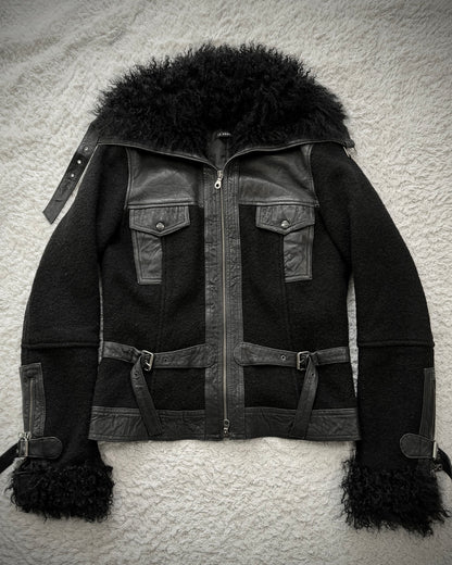 Le Donne Di Fur Wool Leather Jacket