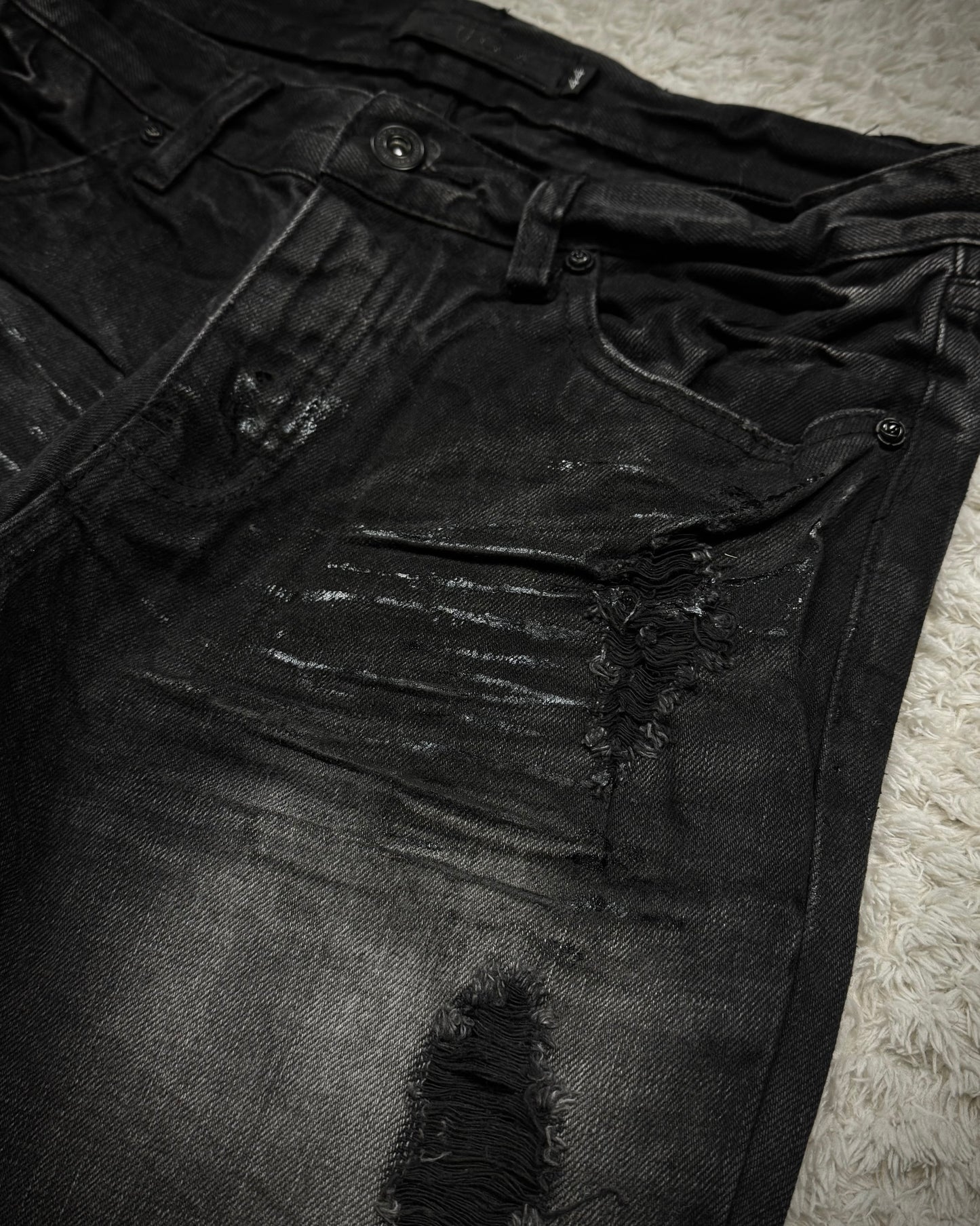 Fuga Waxed Clawmarks Coated Bootcut Jeans