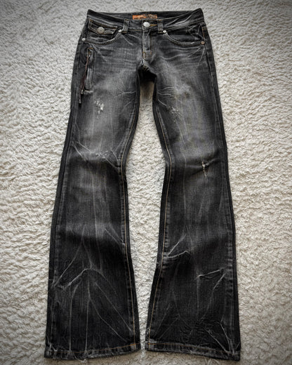 Husky Rustic Hardware Flared Jeans