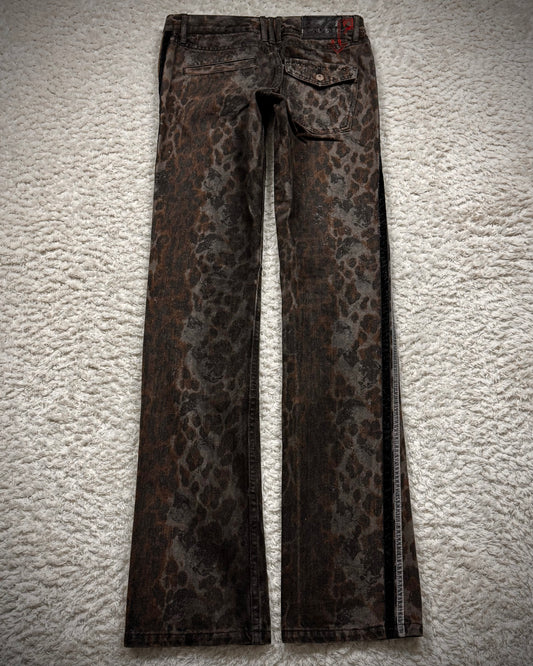 Roen Leopard Luster Slim Cut Jeans