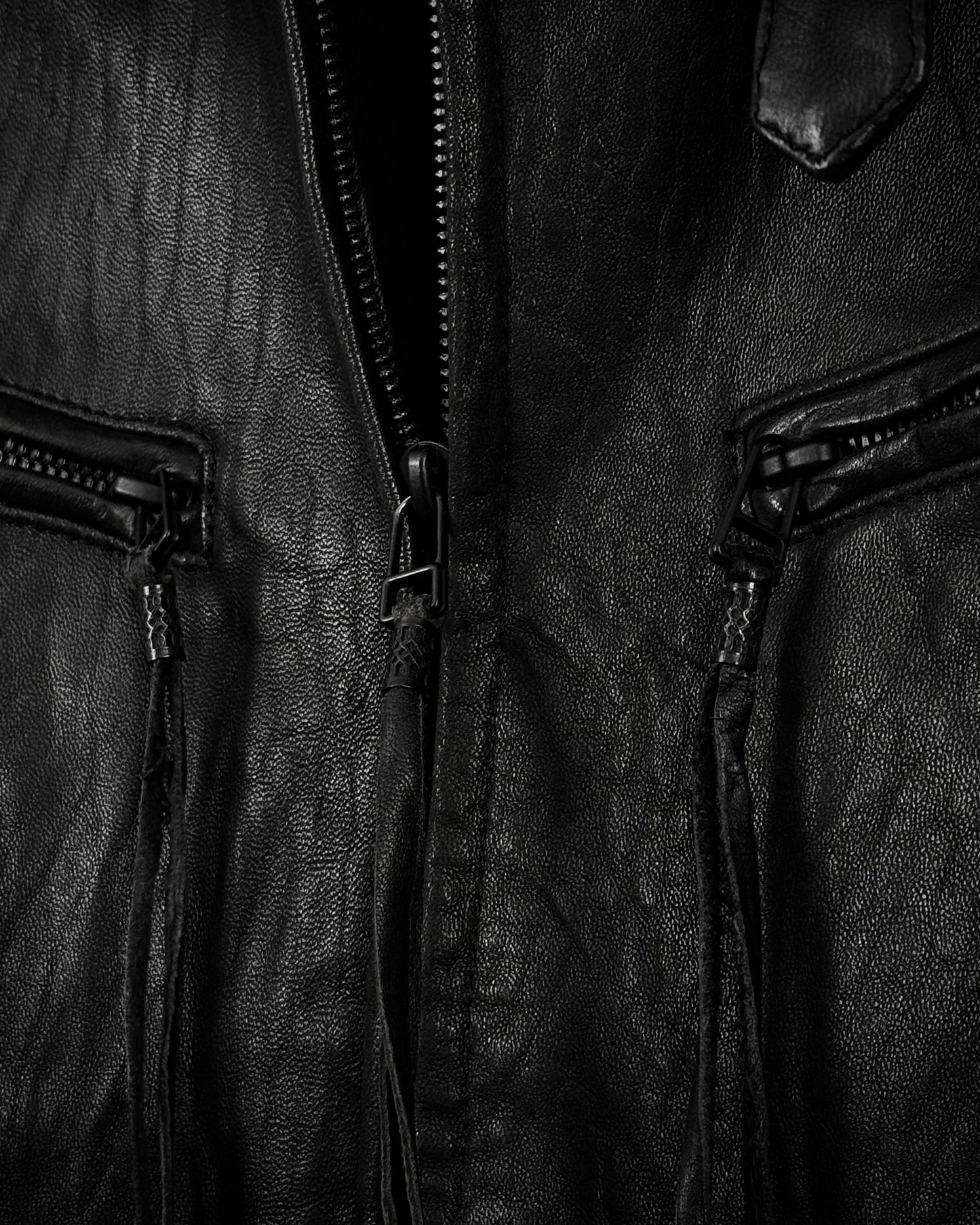 Schorl Textured Leather Tassel Jacket