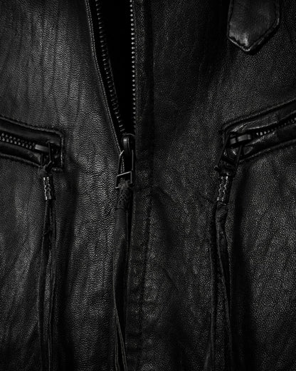 Schorl Textured Leather Tassel Jacket