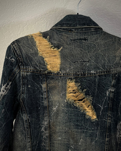 Midas Silver Splatter Distressed Denim Jacket