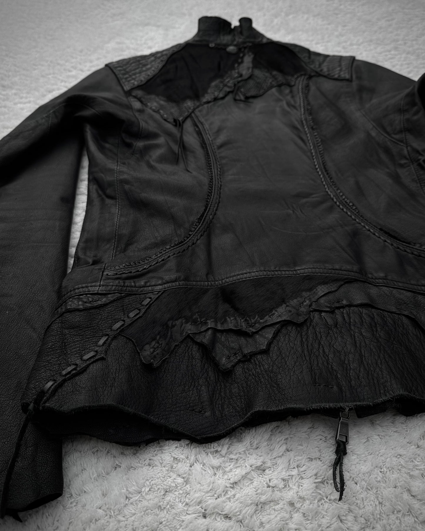 14th Addiction Scarred Leather Jacket