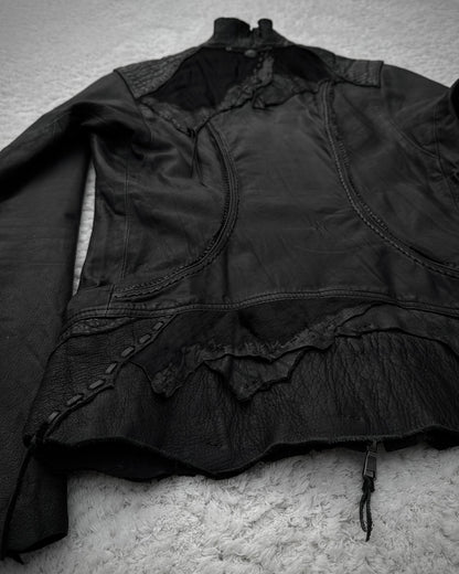14th Addiction Scarred Leather Jacket
