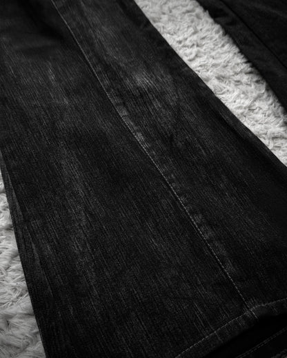 Semantic Design Stone Washed Paneling Flared Pants