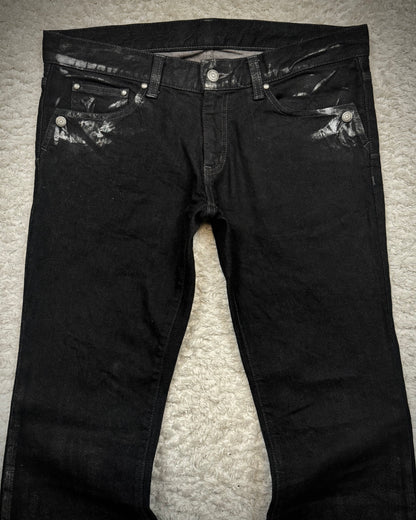 Tornado Mart Silver Faded Flared Jeans