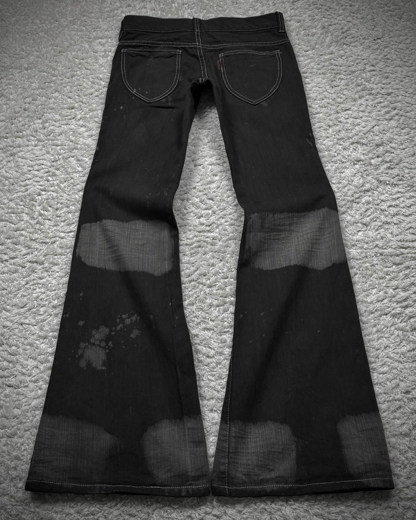 Tornado Mart Smoked Charcoal Washed Flared Jeans