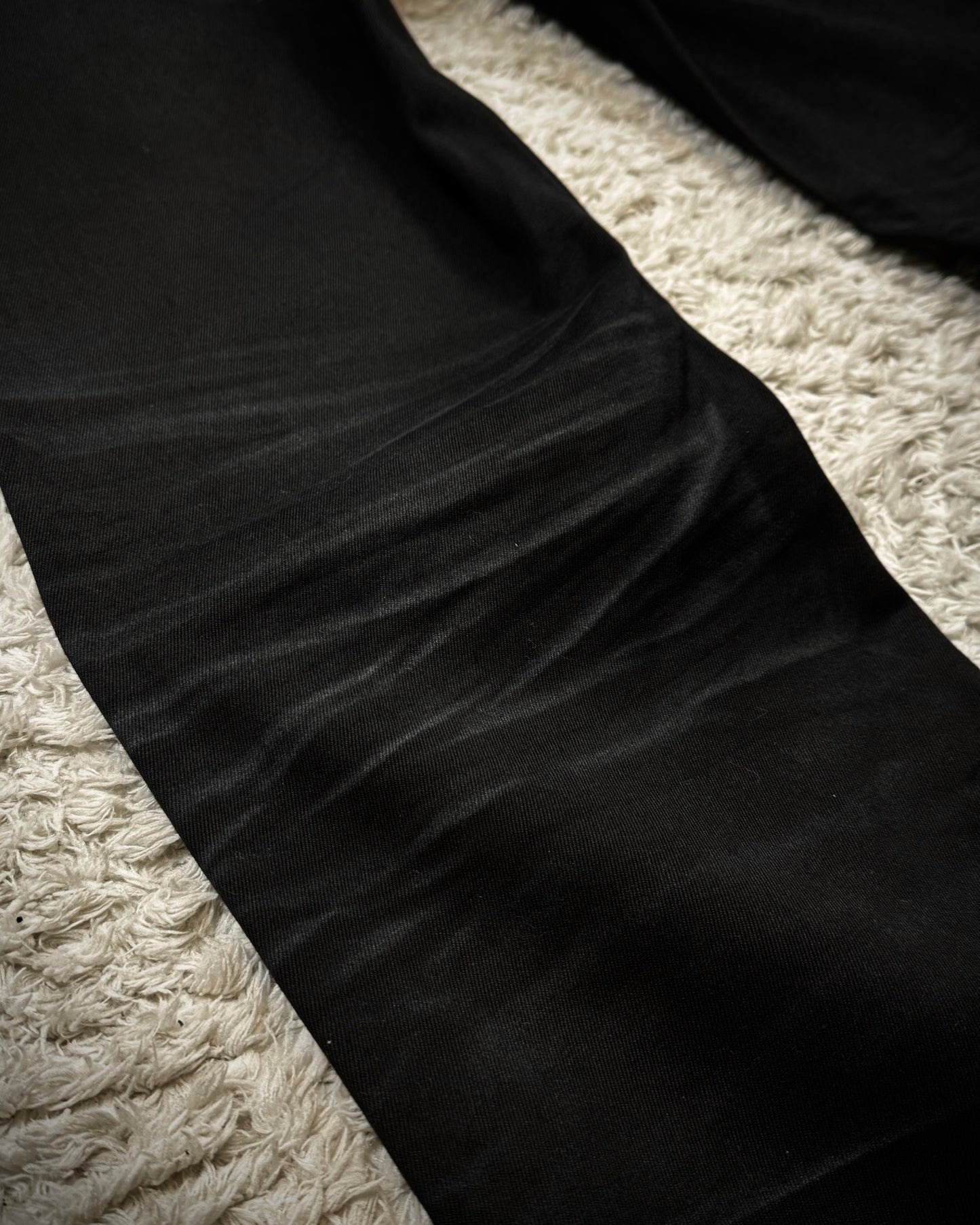 CavariA Leopard Repaired Whisker Washed Bootcut Denim