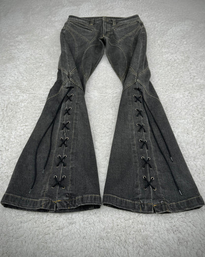 Tornado Mart Dynamic Flared Lace-Up Jeans