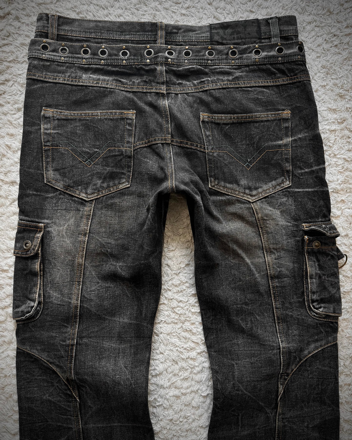 Lowbox Double Waisted Lace Up Bootcut Jeans