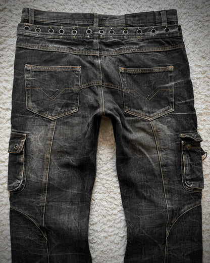 Lowbox Double Waisted Lace Up Bootcut Jeans