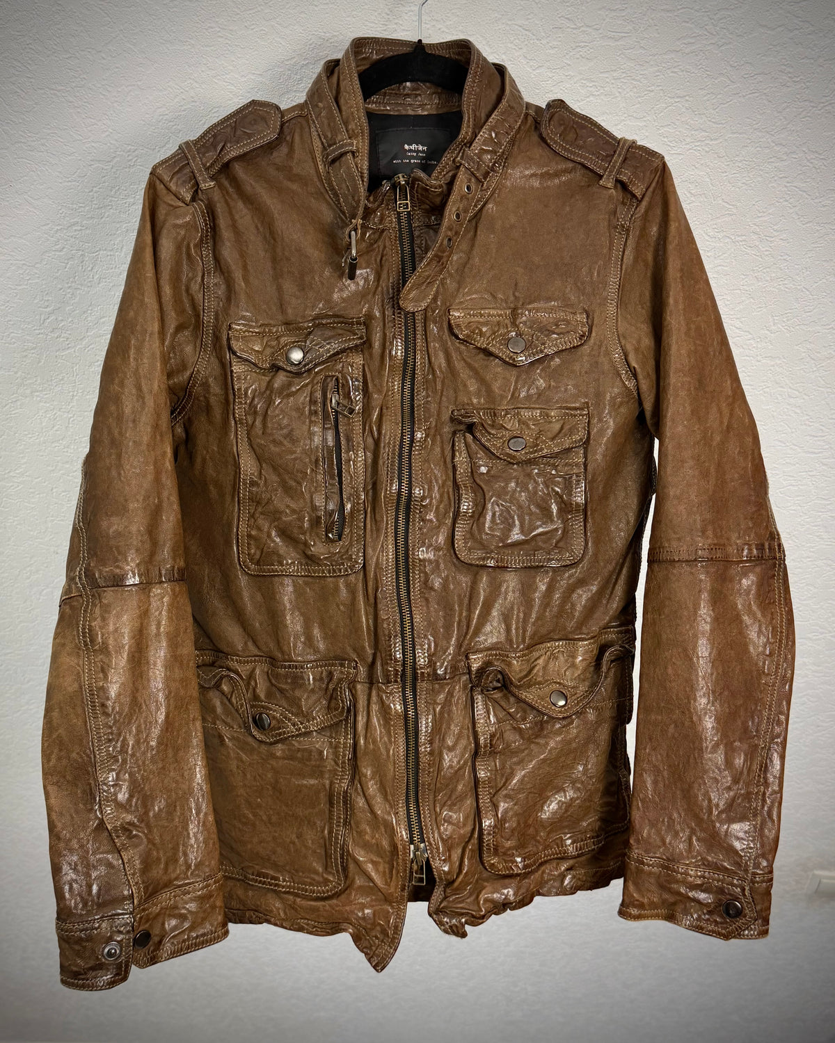 Cathy Jane Quilted Multi Pocket Leather Jacket