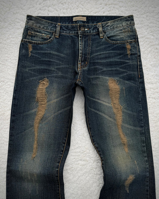 G.O.A Mud Wash Distressed Flared Denim