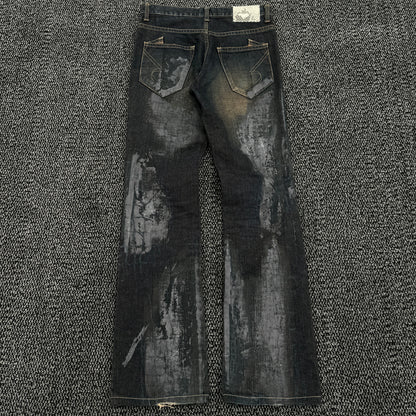 Semantic Design Waxed Snakeskin Denim