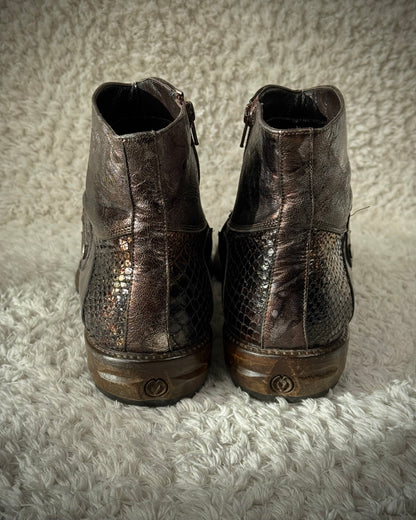 Mirage Gold Luster Python Boots