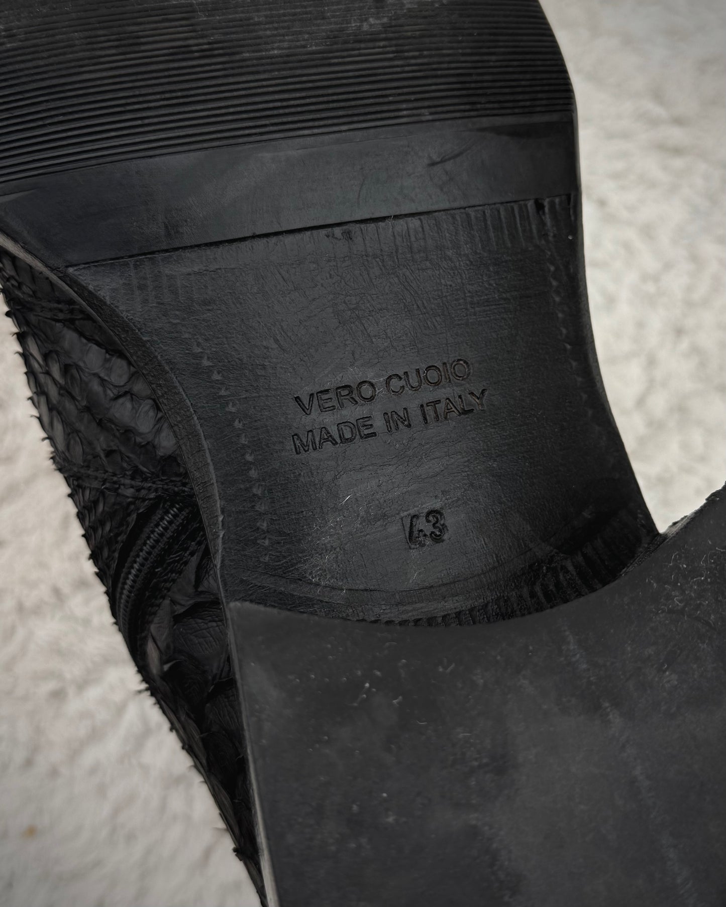 Rewind Pointed Python Leather Boots