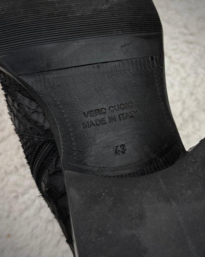 Rewind Pointed Python Leather Boots
